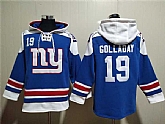 Men's New York Giants #19 Kenny Golladay Blue Lace-Up Pullover Hoodie,baseball caps,new era cap wholesale,wholesale hats